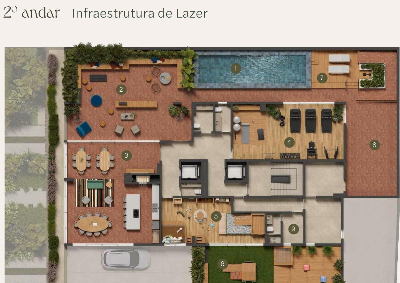 Planta 2º andar — Infraestrutura de lazer