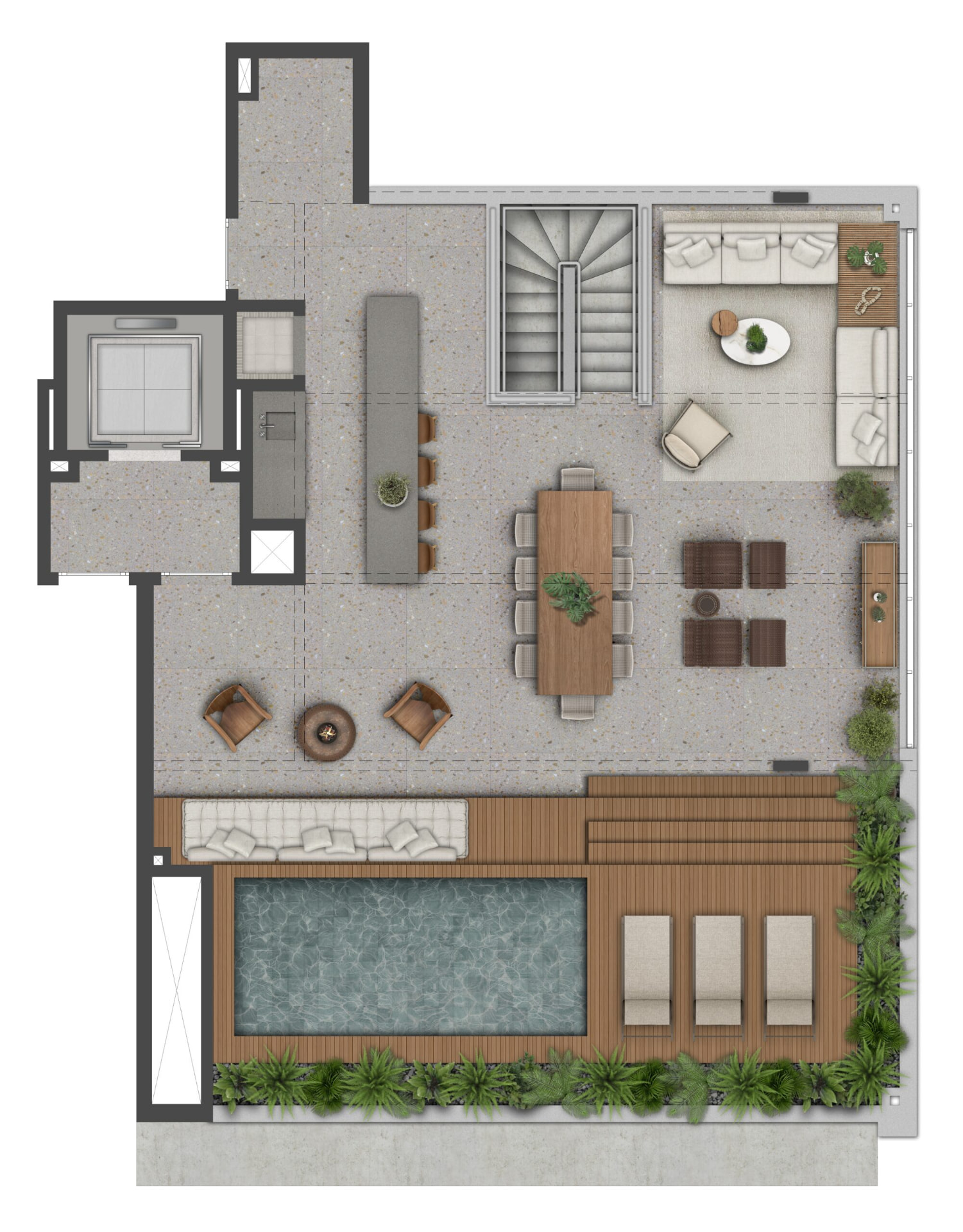 Planta Apartamento com terraço